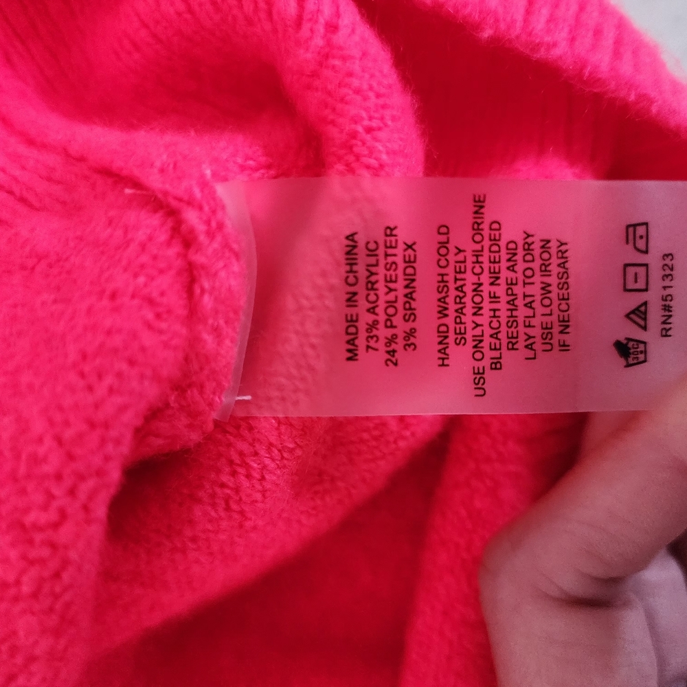 Vince Camuto Neon Hot Pink Crewneck Sweater Soft Knit Large - Picture 8 of 10